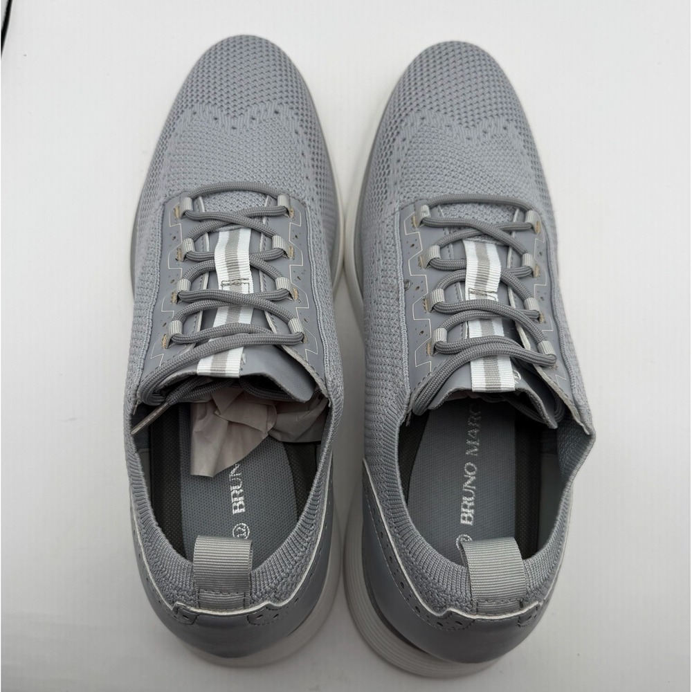 Bruno Marc Knit Oxford Men's Shoes Sz 12 Gray Wingtip Brogue Excellent Condition - Picture 7 of 8